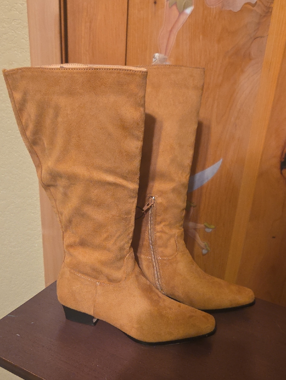 Faux Suede Knee High Boots